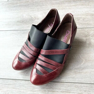 Chanii B Burgundy Pointed Toe Retro  Style Slip On Bootie
